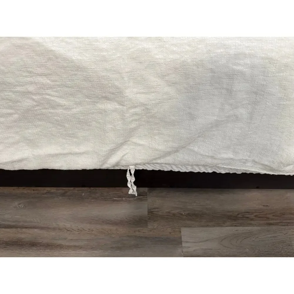 Pottery Barn King Linen Duvet Cover White Button Closure Luxury Bedding 104x90